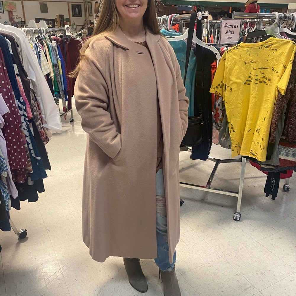 Stylish Long Tan Coat